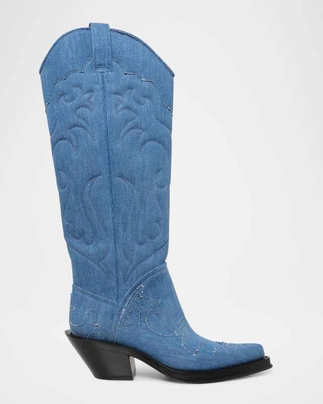Capitano Tall Denim Cowboy Boots